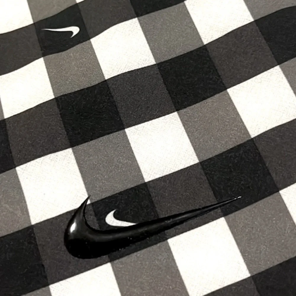 Nike Dri-FIT sz XS black & White logo check print Club Performance Tennis skort